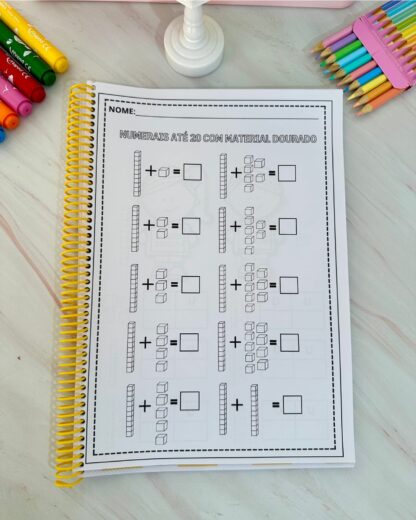 Apostila de atividades para trabalhar os numerais de 1 a 20 com material dourado - Image 8