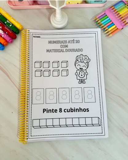 Apostila de atividades para trabalhar os numerais de 1 a 20 com material dourado - Image 2