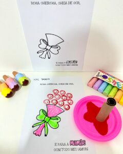 Atividade para colorir (Buquê de Rosas)