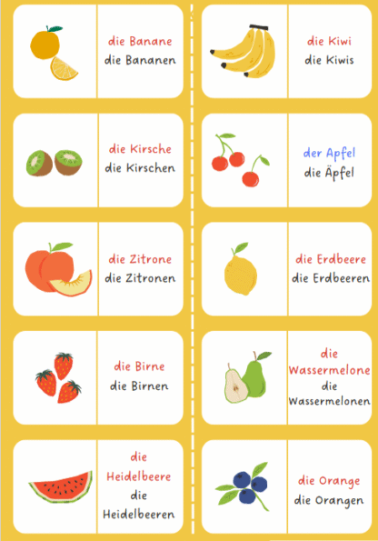 Dominó Frutas em Alemão