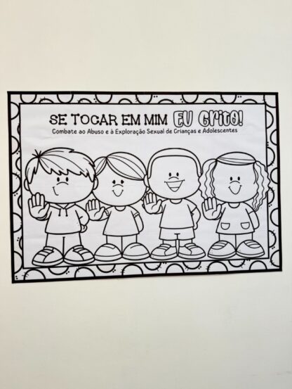 Cartaz colaborativo para colorir para trabalhar o tema “Maio Laranja” - Image 5