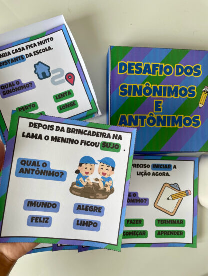 Caixinha antônimos e sinônimos