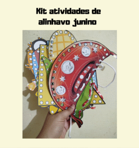 kit atividades junina de alinhavo