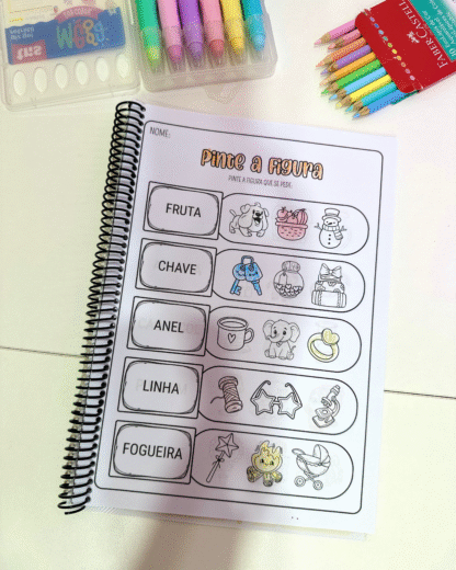 Apostilas Pinte a Figura Sílabas Simples e Complexas - Imagem 3