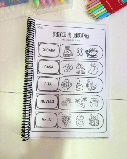 Apostilas Pinte a Figura Sílabas Simples e Complexas - Imagem 2