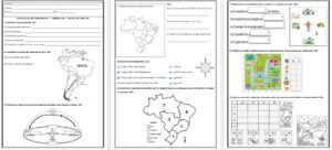 AVALIAÇÃO DE GEOGRAFIA – ESTADOS E REGIÕES BRASILEIRAS – FORMAÇÃO DA VEGETAÇÃO – PONTOS CARDEAIS – CLIMA DO PARANÁ – LOCALIZAÇÃO