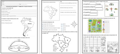AVALIAÇÃO DE GEOGRAFIA – ESTADOS E REGIÕES BRASILEIRAS – FORMAÇÃO DA VEGETAÇÃO – PONTOS CARDEAIS – CLIMA DO PARANÁ - LOCALIZAÇÃO