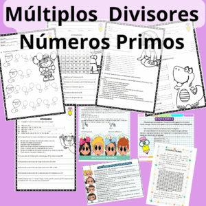 kit atividades Múltiplos, divisores, nº primos, divisibilidade
