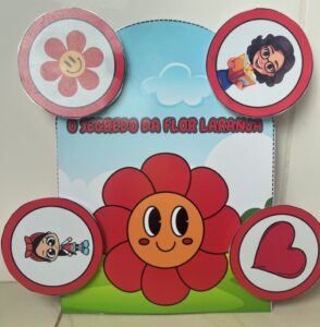Luva O segredo da flor laranja