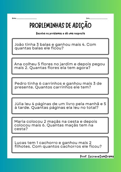 Probleminhas de Adição - Imagem 2