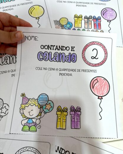 Apostilas Contando e Colando- Presente de Aniversário - Imagem 4