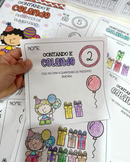 Apostilas Contando e Colando- Presente de Aniversário - Imagem 2