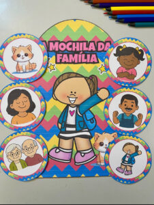 Luva de história A mochila da família