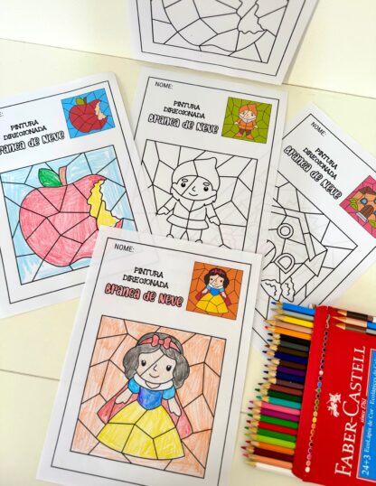 Atividades pintura direcionada tema Branca de Neve - Imagem 3