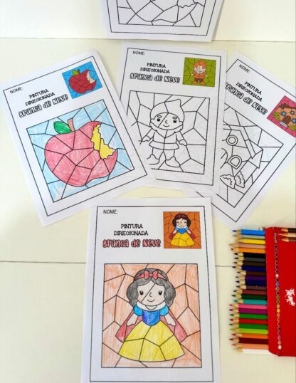 Atividades de Pintura Direcionada – Tema: Branca de Neve - Imagem 3