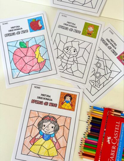 Atividades de Pintura Direcionada – Tema: Branca de Neve - Imagem 8