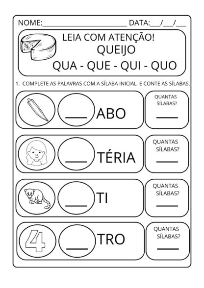 Alfabetização completando e contando sílabas - Imagem 7