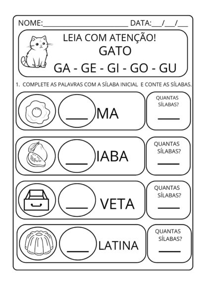 Alfabetização completando e contando sílabas - Imagem 15