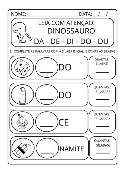 Alfabetização completando e contando sílabas - Imagem 17