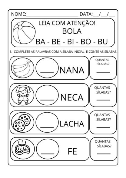 Alfabetização completando e contando sílabas - Imagem 19