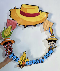 Decoração com bambolê para festa junina