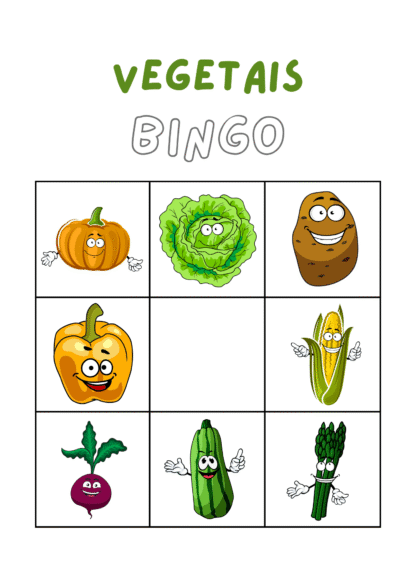 Bingo dos vegetais