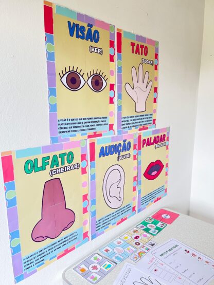 Kit Educacional Os 5 Sentidos – Cartazes, Atividades e Jogo de Classificação - Imagem 8
