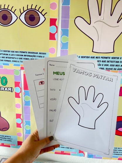 Kit Educacional Os 5 Sentidos – Cartazes, Atividades e Jogo de Classificação - Imagem 5
