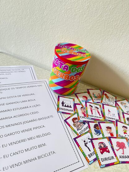 Lata dos Verbos – Cards + Atividades Imprimíveis para Ensino Lúdico - Imagem 5