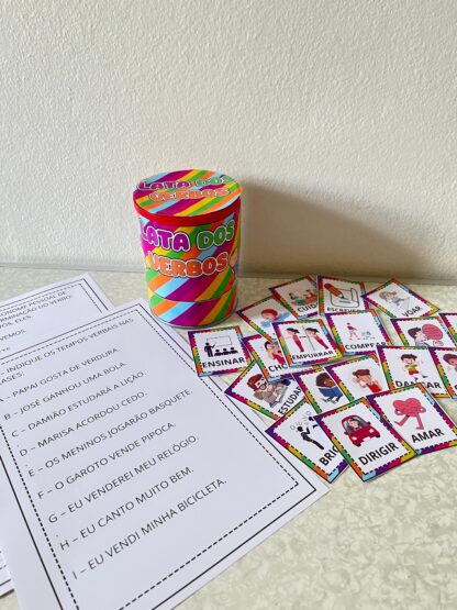 Lata dos Verbos – Cards + Atividades Imprimíveis para Ensino Lúdico - Imagem 4