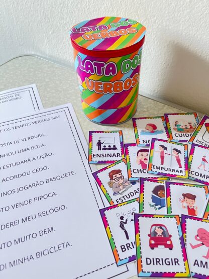 Lata dos Verbos – Cards + Atividades Imprimíveis para Ensino Lúdico - Imagem 2