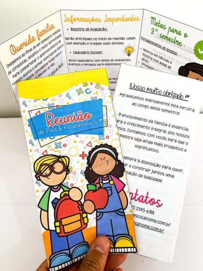 Folder Reunião de pais editável