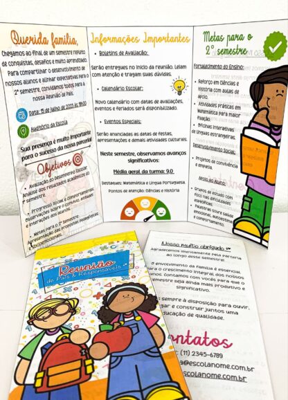 Folder Reunião de pais editável - Imagem 7