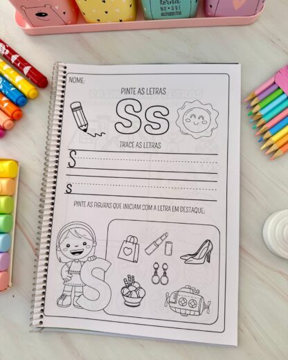 KIT COM 26 APOSTILAS DE ATIVIDADES PARA TRABALHAR AS LETRAS DO ALFABETO - Imagem 27