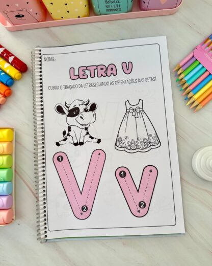 KIT COM 26 APOSTILAS DE ATIVIDADES PARA TRABALHAR AS LETRAS DO ALFABETO - Imagem 33