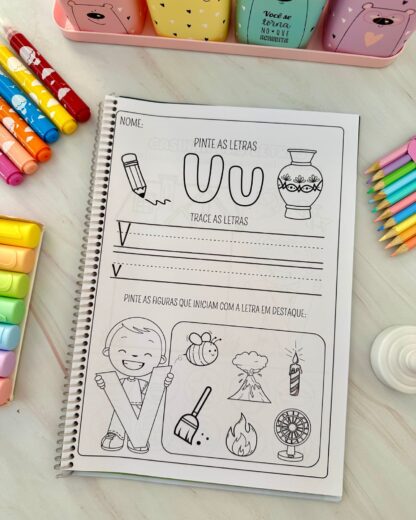 KIT COM 26 APOSTILAS DE ATIVIDADES PARA TRABALHAR AS LETRAS DO ALFABETO - Imagem 35