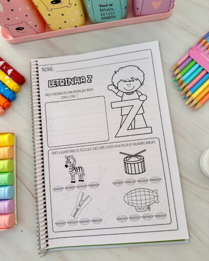 KIT COM 26 APOSTILAS DE ATIVIDADES PARA TRABALHAR AS LETRAS DO ALFABETO - Imagem 39