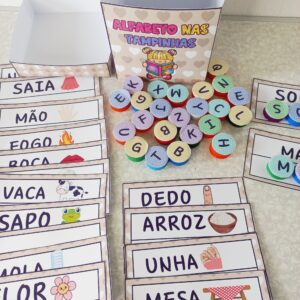Alfabeto nas Tampinhas – Aprendizado Interativo com Letras!