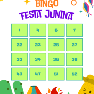 Bingo junino - cartelas