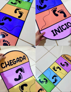 Tapete jogo das pegadas
