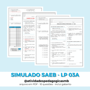 Simulado de Língua Portuguesa 03A – SAEB (PDF)
