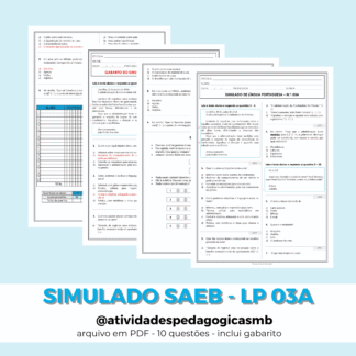 Simulado de Língua Portuguesa 03A - SAEB (PDF)
