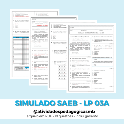 Simulado de Língua Portuguesa 03A - SAEB (PDF)