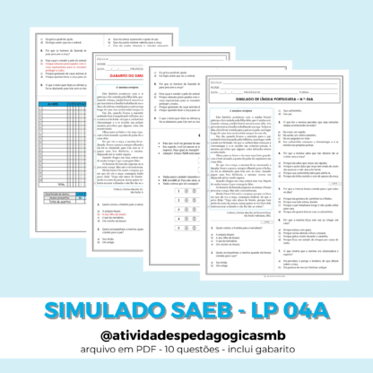 Simulado de Língua Portuguesa 04A - SAEB (PDF)