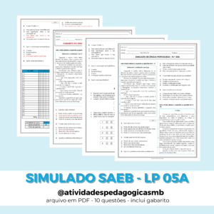 Simulado de Língua Portuguesa 05A – SAEB (PDF)