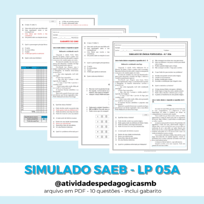 Simulado de Língua Portuguesa 05A - SAEB (PDF)