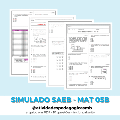 Simulado de Matemática 05B - SAEB (PDF)