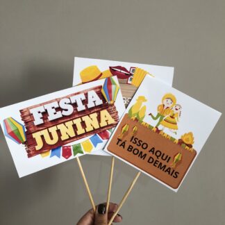 Plaquinhas Juninas para Fotos