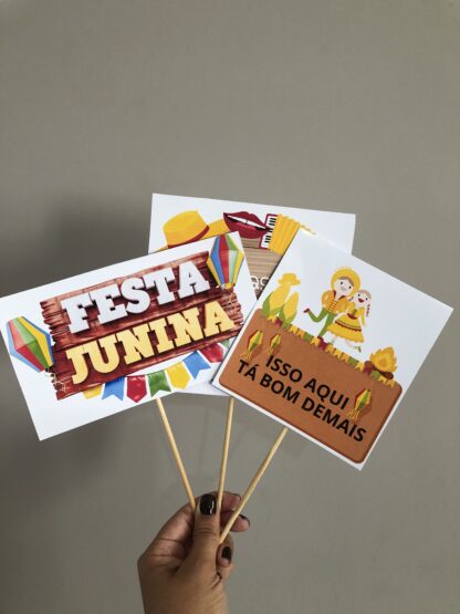 Plaquinhas Juninas para Fotos