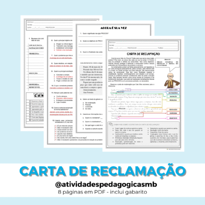 Gênero textual carta de reclamação + produção textual (PDF)